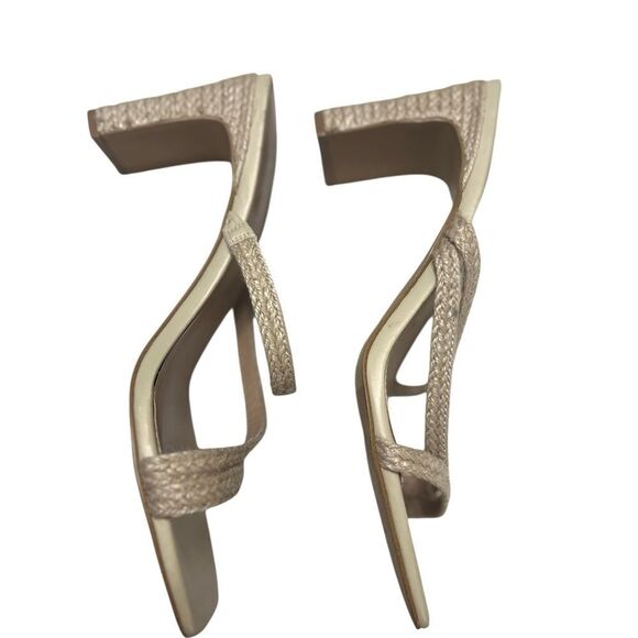 BCBGeneration Women's Fisher Heeled
Sandal 9.5  cream wicker straps square toe - Picture 10 of 10